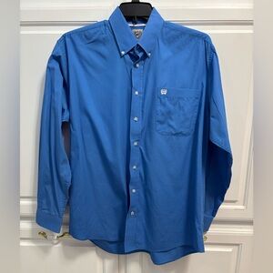 Cinch Denver Colorado Blue Long Sleeve Button Up Shirt Men’s Size Medium
